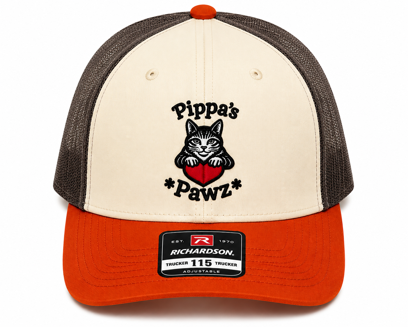 Pippa's Pawz Embroidered Trucker Hat (full color logo)